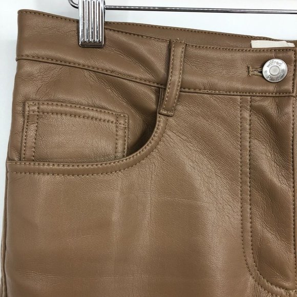 Aritzia Wilfred the Melina Vegan leather tan / camel pants size 6 - Picture 9 of 16